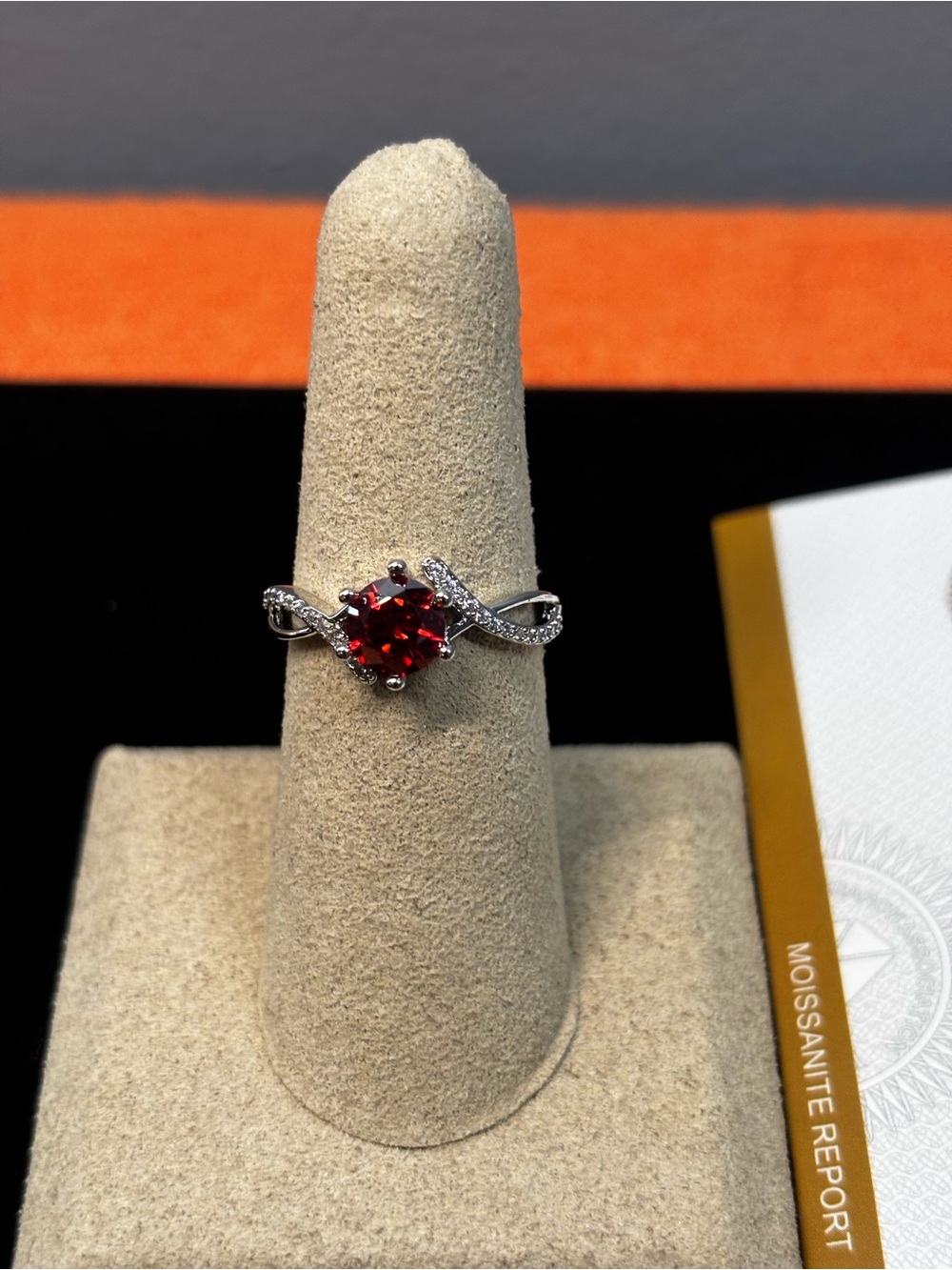 Sliver Plated Moissanite Ring - Picture 5 of 5